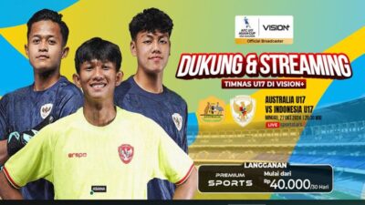 Jadwal dan Link Penyiaran Langsung Indonesia vs Australia Preliminary Gelar Asia U-17 Ke Vision+